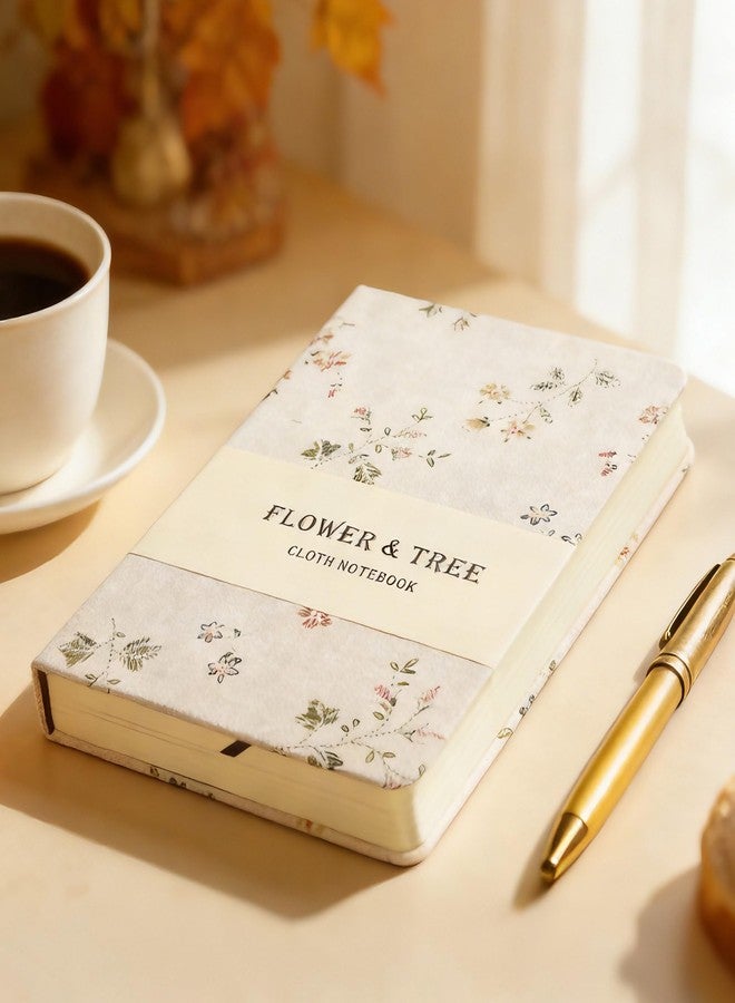 ipoul Floral Linen Notebook, Similar Embroidered, Small 5x7 Notebook, B6 Journal, Hardcover, Lay Flat Notebook, Lined & Unlined Sketchbook, White - Image 2