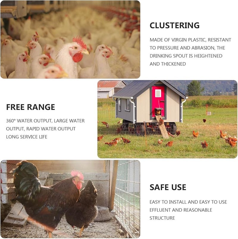 قطعتان من سقاية الدجاج الأوتوماتيكية للشرب للدواجن والبط والإوز والطيور للاستخدام في المزرعة والمنزل - Image 3