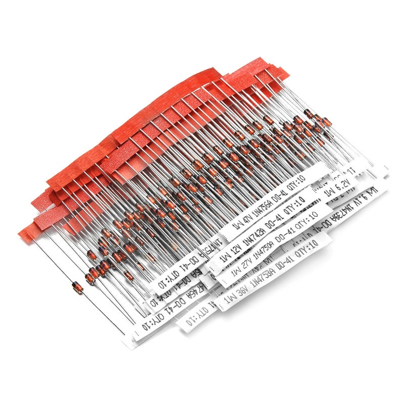 Chanzon 30 Values 300pc 1W Zener Diode Assorted Kit (3V 3.3V 3.6V 3.9V 4.3V 4.7V 5.1V 5.6V 6.2V 6.8V 7.5V 8.2V 9.1V 10V 11V 12V 13V 15V 16V 18V 20V 22V 24V 27V 30V 33V 36V 39V 43V 47V) Assortment Set - Image 1