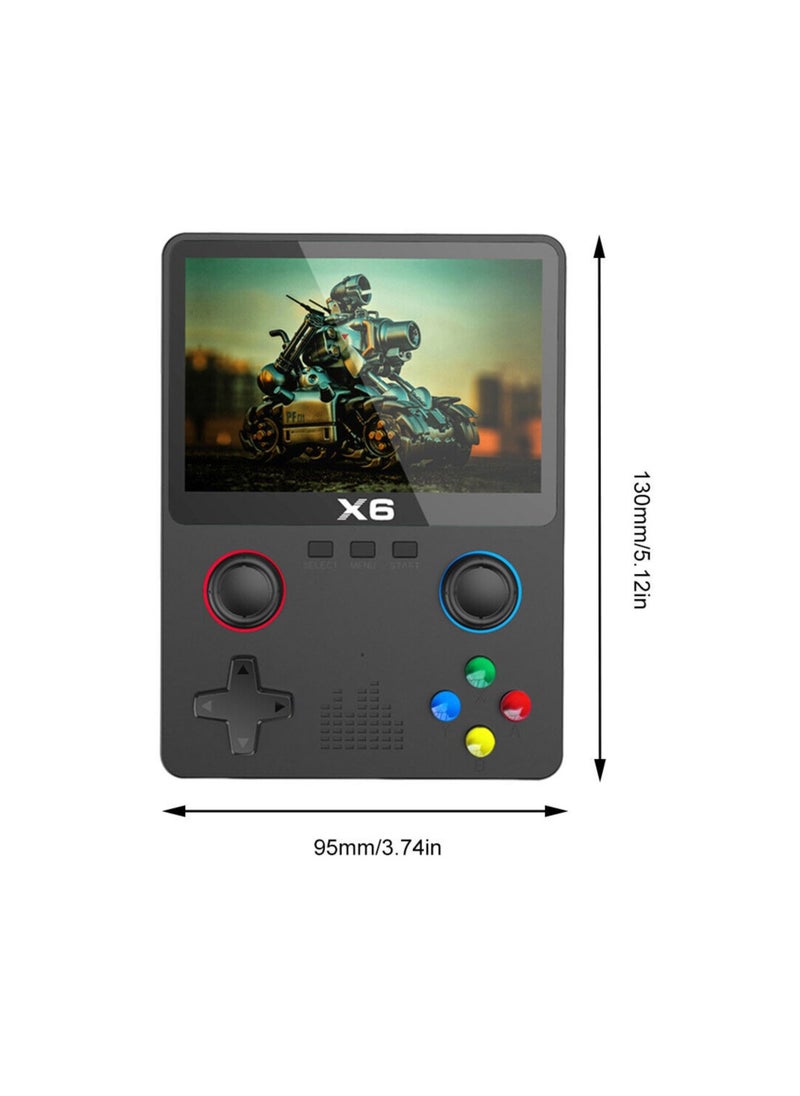 X6 Retro Handheld Game Console 3.5-Inch LCD Screen Built-In 10000+ Games Connect to TV with AV Cable & Support 11 Simulators Rechargeable Game Box (Black)