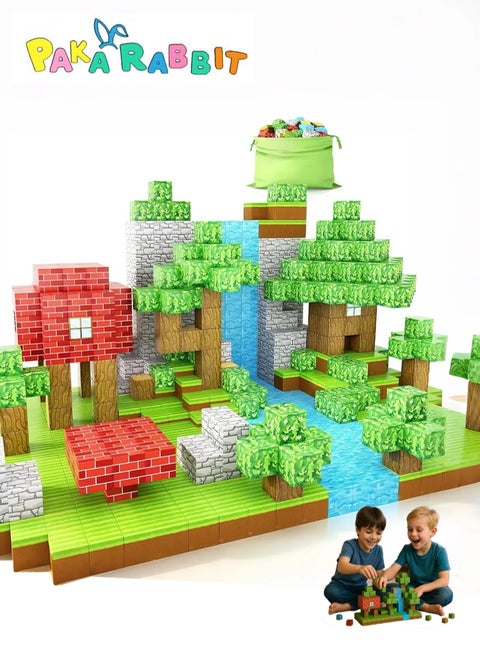 108PCS High-Strength Magnetic Blocks-Build Mine Magnet World Set for Boys & Girls Age 3-5 6-8, STEM Sensory Toys for Toddlers Gifts for 3+ Years Old Girls Boys,2cm Magnet Cubes Classroom Must Haves Construction Toys