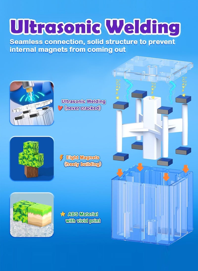 باكا رابيت 108 قطعة مكعبات مغناطيسية عالية القوة - مجموعة بناء عالم المغناطيس للأولاد والبنات من سن 3-5 سنوات و6-8 سنوات، ألعاب حسية STEM للأطفال الصغار هدايا للبنات والأولاد من سن 3 سنوات فما فوق، مكعبات مغناطيسية 2 سم، ألعاب بناء أساسية للفصول الدراسية - Image 4