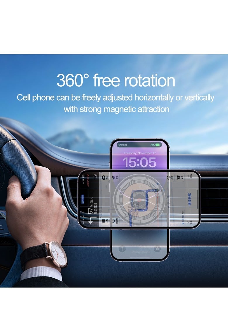 GULFLINK Magnetic Wireless Car Charger, Wireless Car Charger for iPhone, 15W Magnetic Pad Air Vent Holder  - Image 4