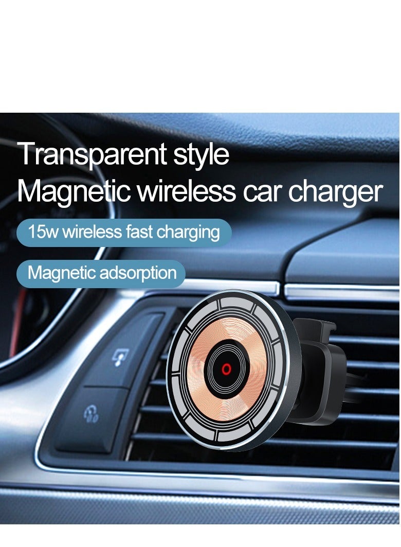 GULFLINK Magnetic Wireless Car Charger, Wireless Car Charger for iPhone, 15W Magnetic Pad Air Vent Holder  - Image 2