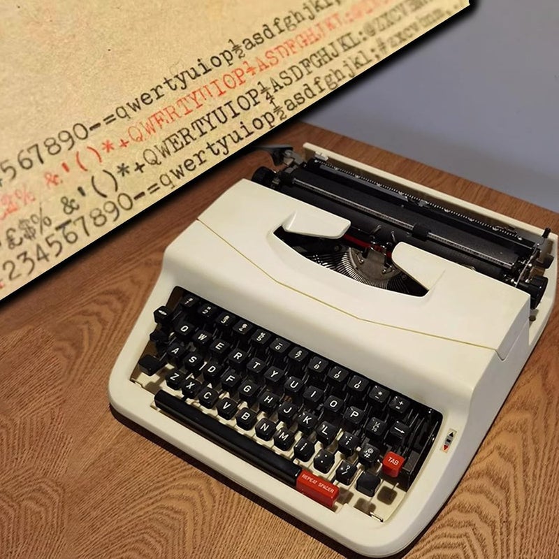 Old-Fashioned Traditional Portable Manual Typewriter,Vintage Typewriter for a Nostalgic Flow - Manual Typewriter Portable,Normal Typing,Easy to Use,Literary Gifts for Writers - Image 5