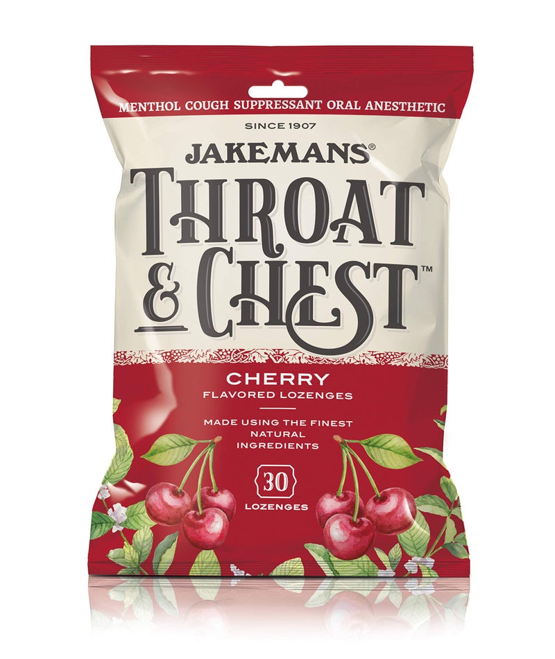 Jakemans Cherry Throat & Chest Lozenges Cough Drops â€“ Cough, Sore Throat and Seasonal Distress Soothing Relief â€“ Liquid Drop Shape â€“ 30 Lozenges (3 Pack) - Image 4