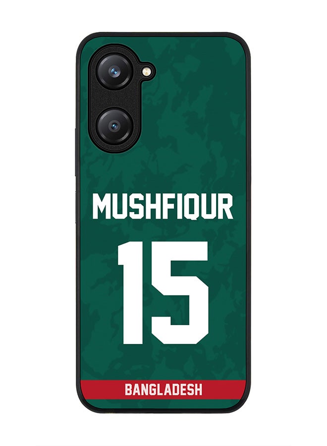 Stylizedd Rugged Black edge case for Vivo Y28s 5G / Vivo Y18 4G /Vivo Y03 4G, Slim fit Case Flexible Cover - Team Bangladesh Mushfiqur Rahim, Jersey No 15 - Image 1
