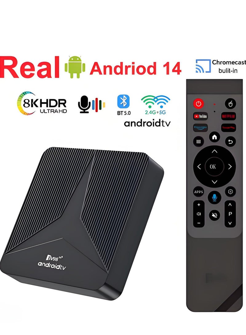 TV98 2GB 16GB Real Android 14 TV Box ATV RK3518 Quad-core 8K Media Player 3D Dual Wifi BT Voice Remote H.265 4K Set Top Box 2025 New - Image 2