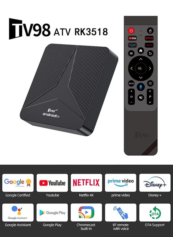 TV98 2GB 16GB Real Android 14 TV Box ATV RK3518 Quad-core 8K Media Player 3D Dual Wifi BT Voice Remote H.265 4K Set Top Box 2025 New - Image 3