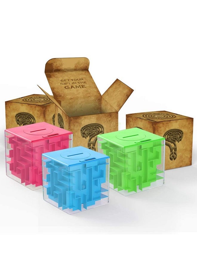 ThinkMax - Money Maze Puzzle Box For Kids And Adults, Perfect Money Holder Maze Puzzle Gift Box (3 Pack) - Image 1