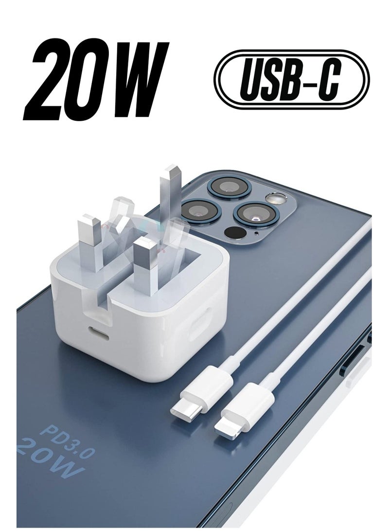 20W USB C PD Charger Plug Power Delivery Type C Adapter Compatible With MacBook Pro/Air, iPad Pro, New iPad 9, iPad mini 6, iPhone 13 Pro/13 Pro Max/13/13 mini/12 Pro Max/11 Pro,Galaxy S20+,etc - Image 1