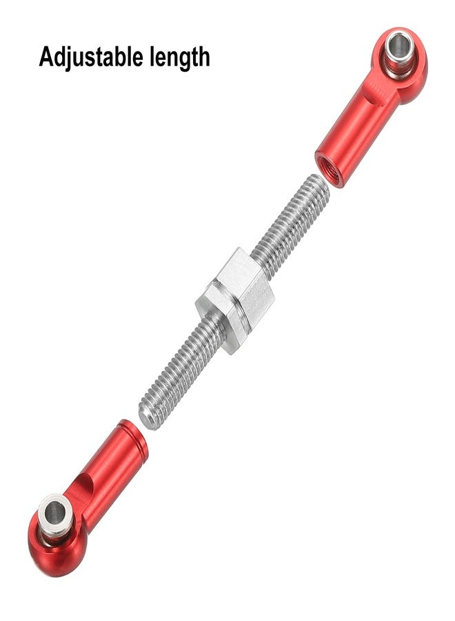 MECCANIXITY 6 Pcs Steering Servo Turnbuckle Rod RC Aluminum Alloy Linkages for A959 A969 A979 K929 1/18 On-Road RC Car (Red, 37mm) - Image 4