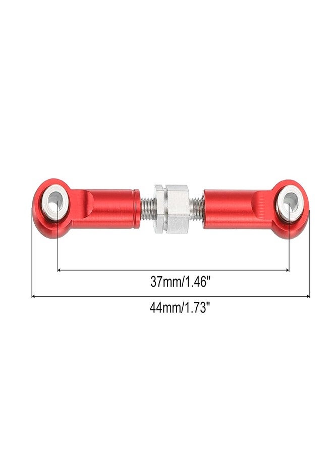 MECCANIXITY 6 Pcs Steering Servo Turnbuckle Rod RC Aluminum Alloy Linkages for A959 A969 A979 K929 1/18 On-Road RC Car (Red, 37mm) - Image 2