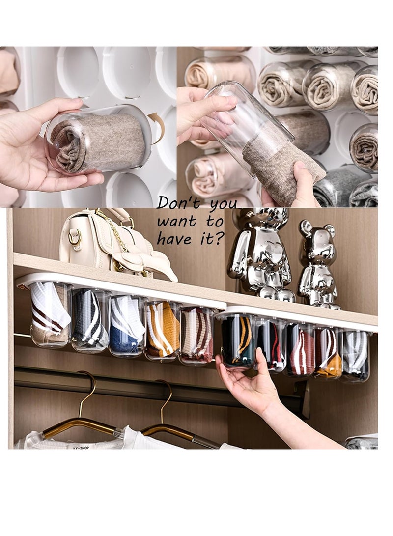 CityRiya-Long Wall-mounted underwear storage box plastic capsule storage box for underwear, socks, bras, panties, scarves, ties and small items (white)  - Image 4