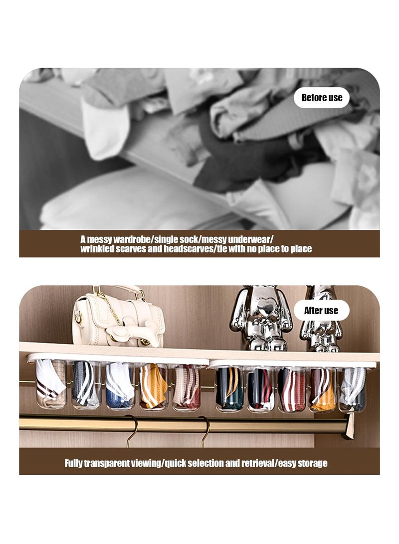CityRiya-Long Wall-mounted underwear storage box plastic capsule storage box for underwear, socks, bras, panties, scarves, ties and small items (white)  - Image 5