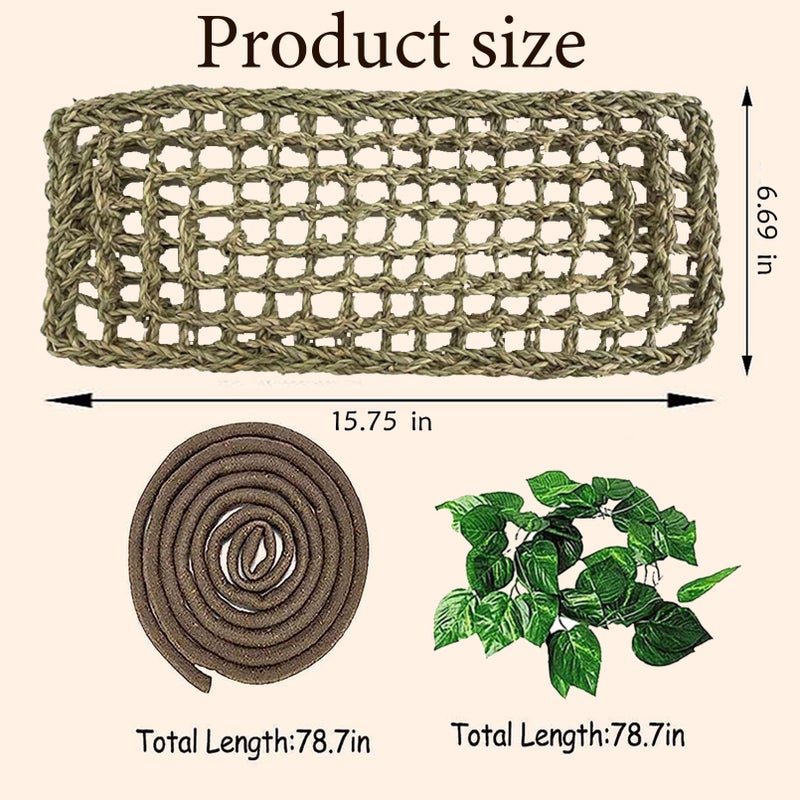 MUYG 5 PCS Tank Accessories for Bearded Dragon Include Resin Classical Castle Reptile Climb Habitat Decor Hanging Jungle Vines Flexible Leaves Climbing Decor for Lizard Gecko Chameleon Spider - Image 4