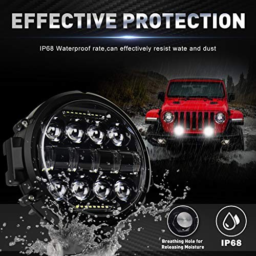 Aaiwa Round LED Work Light, 60W Flood Spot Combo Beam LED Light Bar with Daytime Running Light, 2PCS Off Road Driving Lights for Truck Pickup SUV ATV UTV - Image 3