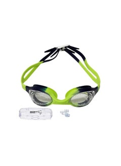 Dolphin G-168 Anti-Fog Kids Swim Goggles With Box & Ear Plugs, Green/Dark Blue  - Image 1