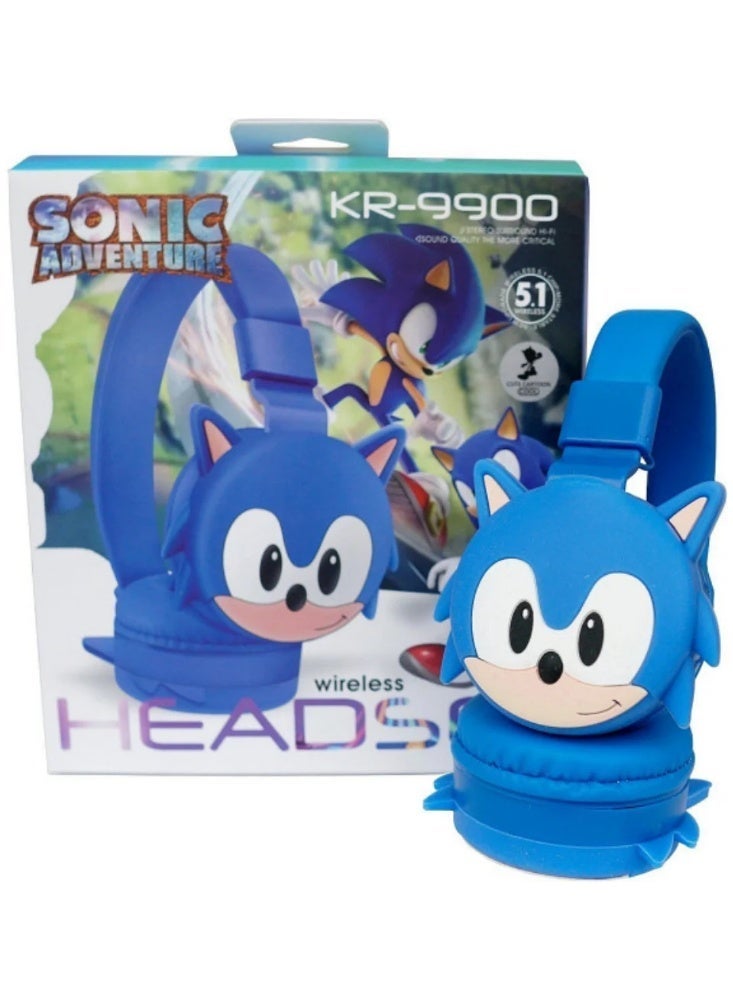 Sonic Wireless Bluetooth Headphones for Kids - High-Resolution Sound, 400mAh Battery, 18 Hours of Playtime, Built-in Microphone, Volume Control - Image 3