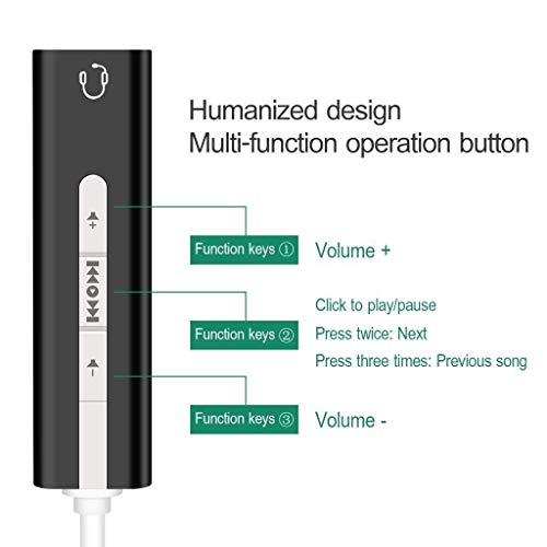 VIBOTON USB Aluminum Alloy Cable Single Hole Sound Card 7.1 CH Microphone Headphone Adapter 2 in 1 USB External Sound Card for PC Laptop (Silver) - Image 5
