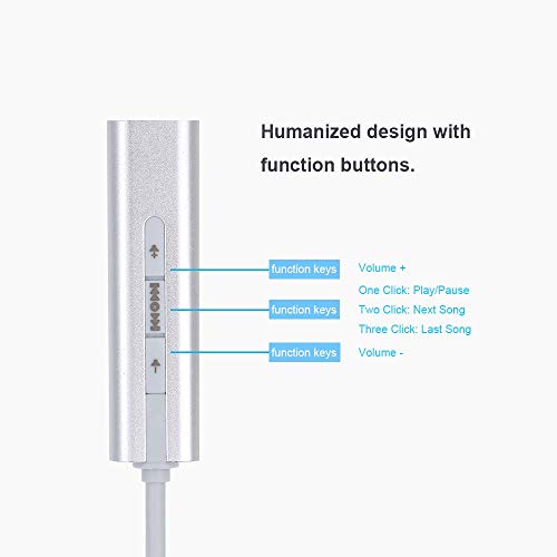 VIBOTON USB Aluminum Alloy Cable Single Hole Sound Card 7.1 CH Microphone Headphone Adapter 2 in 1 USB External Sound Card for PC Laptop (Silver) - Image 2