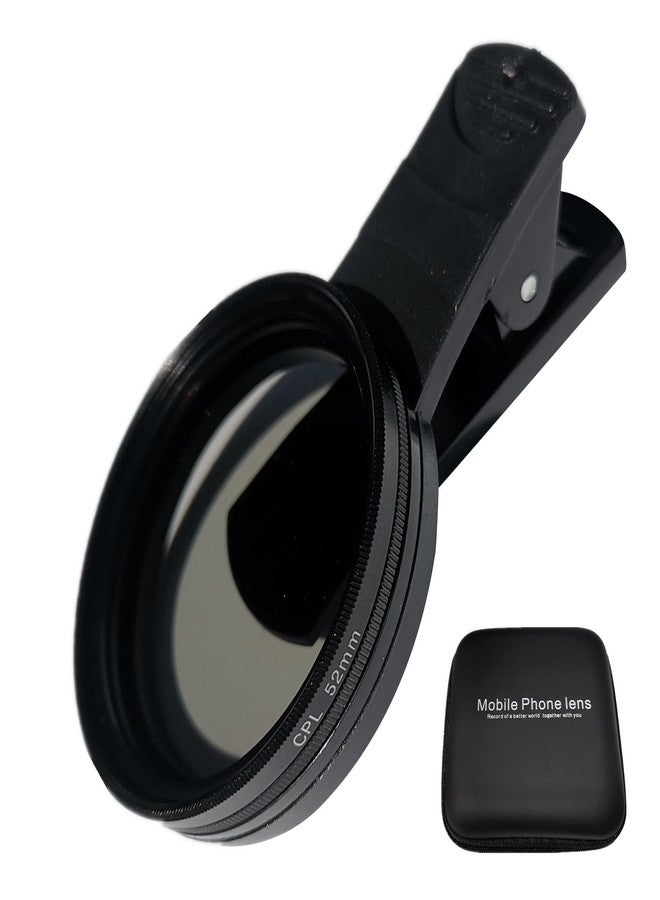EMVANV 52mm Clip-on CPL Phone Camera Lens Filter, Phone Lens Filter Kit, Universal CPL Filter Compatible with iPhoneSamsung/Android Smartphones(Size:52mm) - Image 1