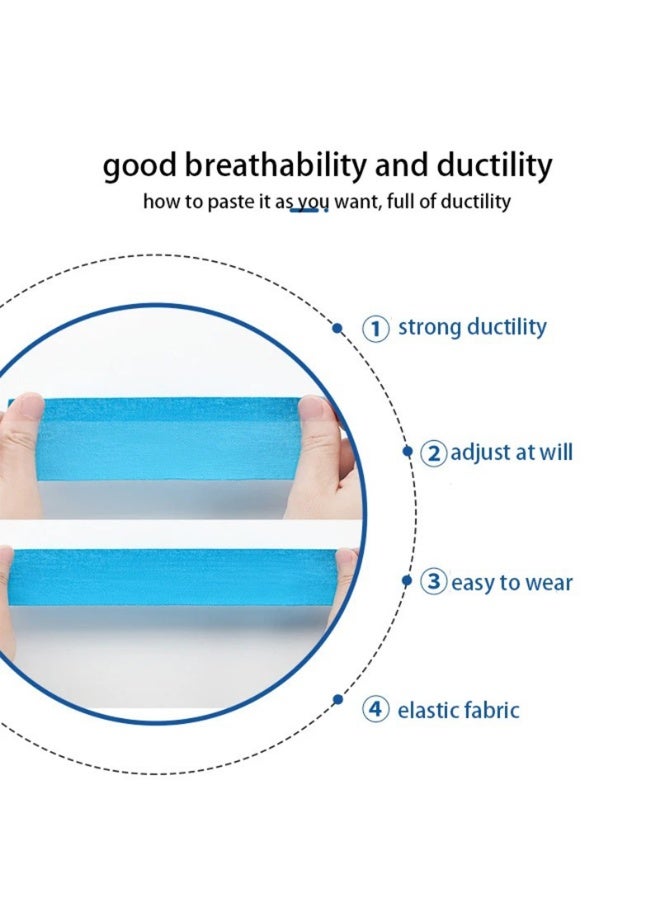 4 لفات شريط لاصق مسامي مقاوم للماء للرياضة، شريط لاصق رياضي مرن للعضلات في الركبة - Image 4