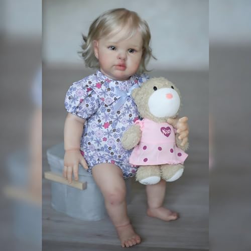 SCOM Reallife Reborn Baby Dolls Girl with Accessories  20 Inchs Ultra Realistic Silicone Vinyl Doll Lifelike Soft Weighted Cloth Body 312 Years for Girls Boys Reallife Toddler Educational Toy - Image 5