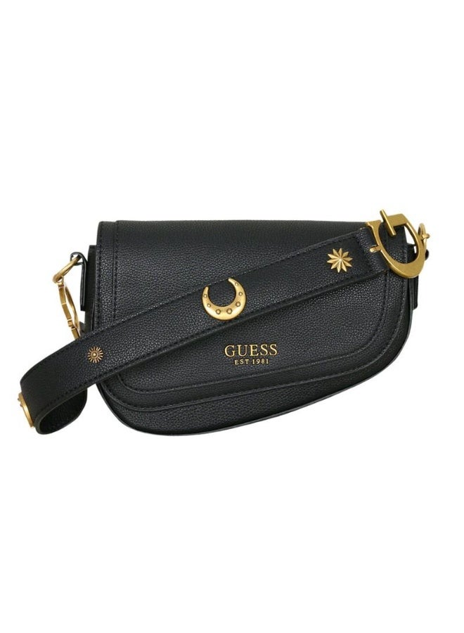 Guest Women's Fashion Sestri Logo Saddle Bag Armpit Bag Ladies Shoulder Bag Black - Image 2