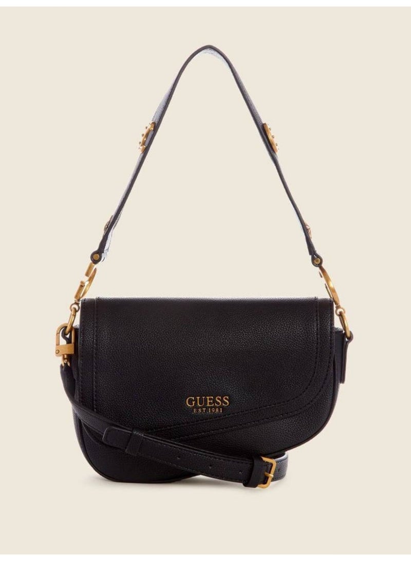 Guest Women's Fashion Sestri Logo Saddle Bag Armpit Bag Ladies Shoulder Bag Black - Image 1