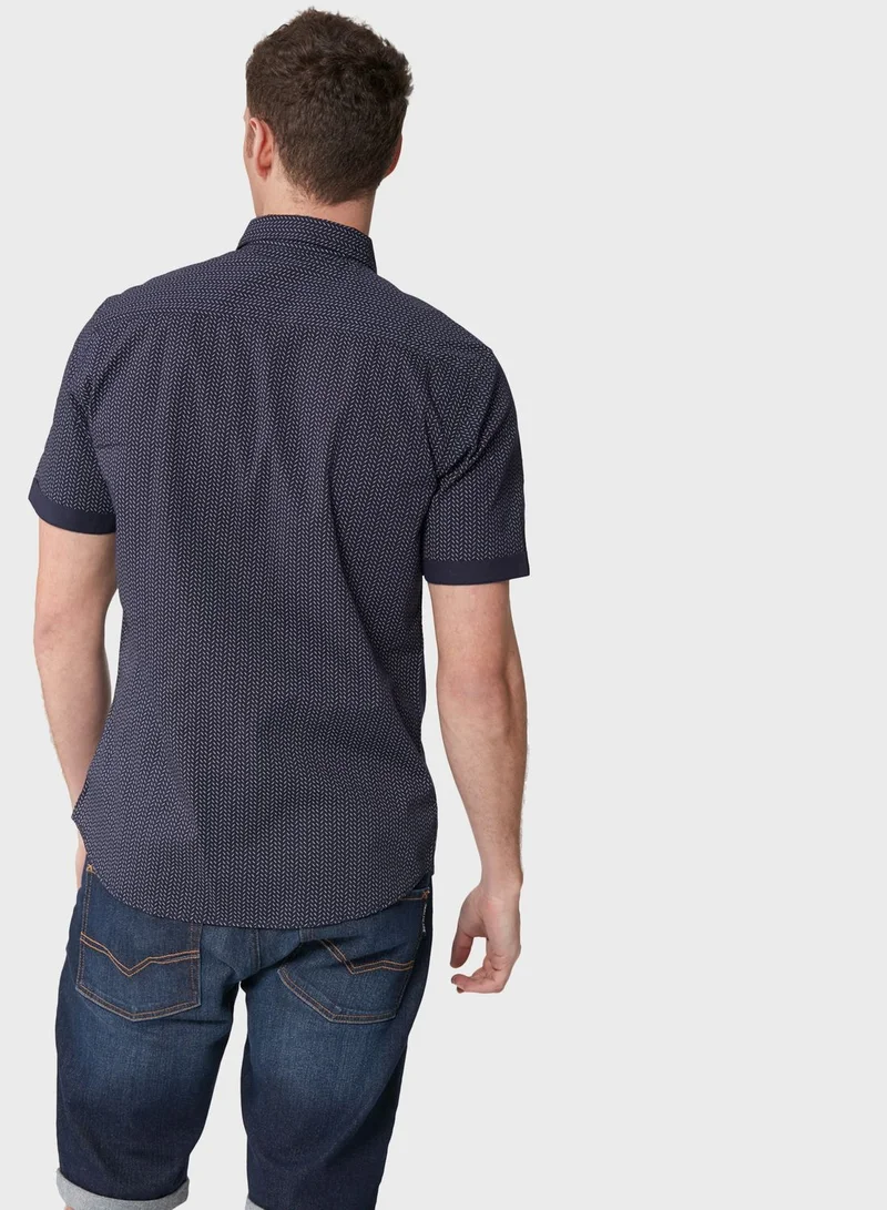 Blue Age Geo Print Regular Fit Shirt