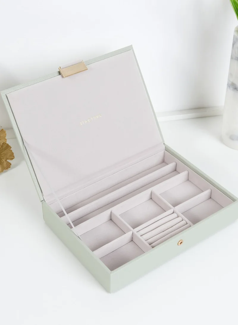 Stackers Sage Green Classic 3 Layer Jewellery Box