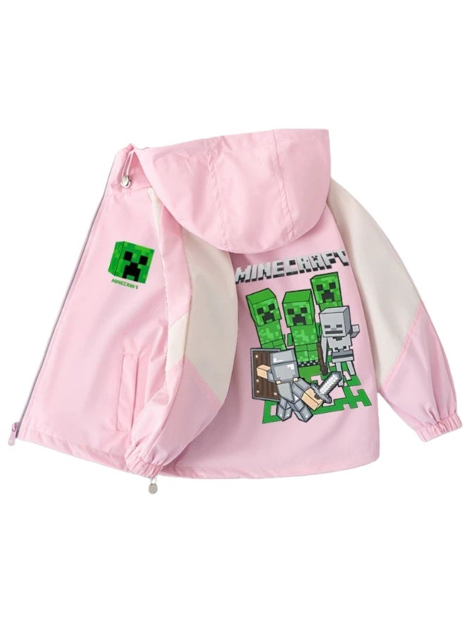 ماين كرافت سترة أزياء الأطفال ، حجم الأطفال ، سترة مقنعين الربيع والخريف ، هدية للعائلة والأصدقاء - Image 1