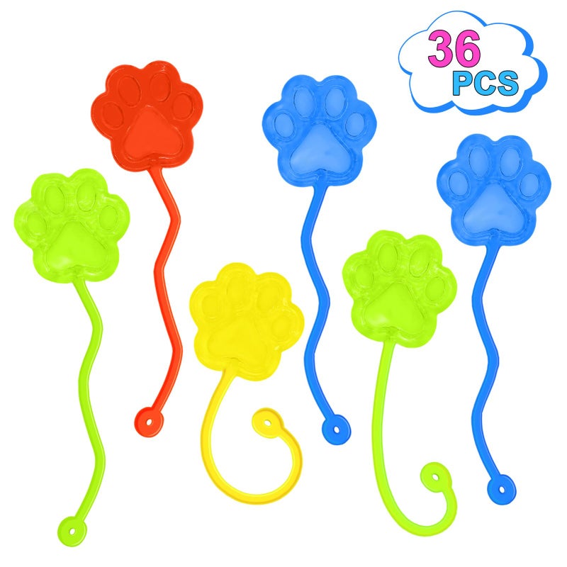 Genuvi Sticky Hands Bulk 36 PCS Kids Party Favors Cute Cat Paw Shape Stretchy Sticky Hand Toy Goodie Bag Stuffers Fillers Treasure Box Toys for Classroom Prizes Small Carnival Birthday Party Supplies Gifts - Image 3
