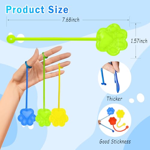Genuvi Sticky Hands Bulk 36 PCS Kids Party Favors Cute Cat Paw Shape Stretchy Sticky Hand Toy Goodie Bag Stuffers Fillers Treasure Box Toys for Classroom Prizes Small Carnival Birthday Party Supplies Gifts - Image 5