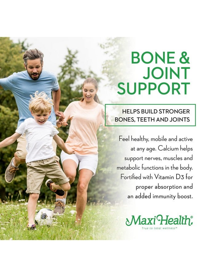 ماكسي هيلث - علكات الكالسيوم مع فيتامين د3 (60 قطعة) - 300 مجم كالسيوم مرجاني و1000 وحدة دولية من فيتامين د - علكات كالسيوم د3 قابلة للمضغ كوشير للبالغين والنساء والرجال والأطفال - مكمل غذائي للكالسيوم - Image 2