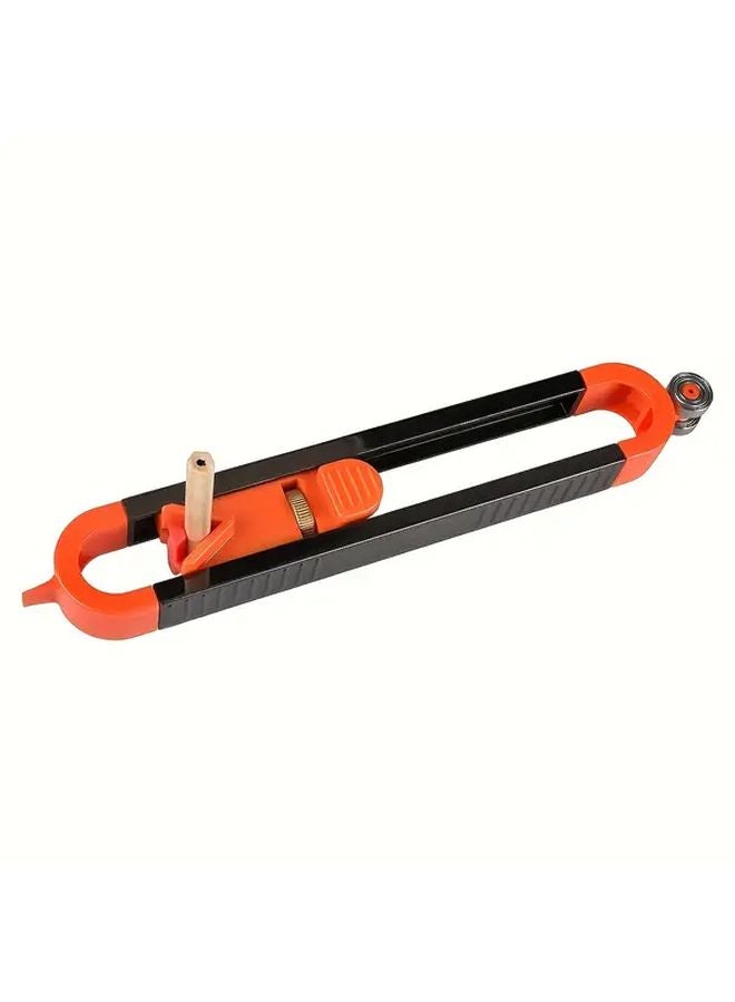 Orange Woodworking Tool Set Adjustable Irregular Curve Profile Marker Ruler Plastic Metal DIY Projects - Image 1