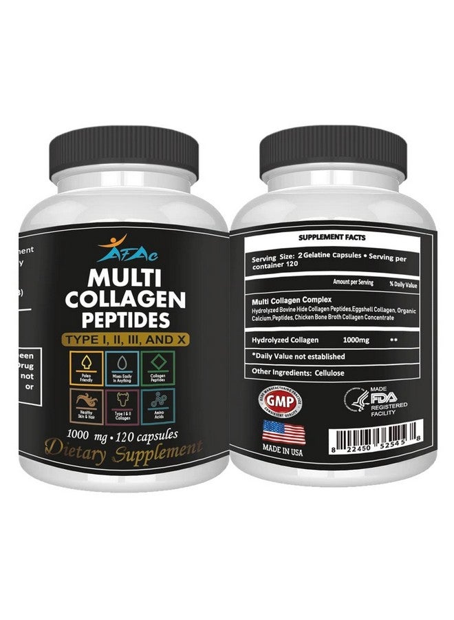 Vitamisan 2-Pack Multi Collagen Plus Pills (Type I, II, III, X) for Anti-Aging, Hair, Skin, Nails and Joint Support, 80 Day Supply 240 Capsules - Image 2
