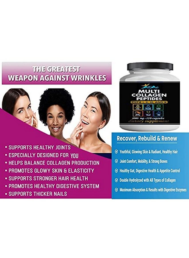 Vitamisan 2-Pack Multi Collagen Plus Pills (Type I, II, III, X) for Anti-Aging, Hair, Skin, Nails and Joint Support, 80 Day Supply 240 Capsules - Image 3
