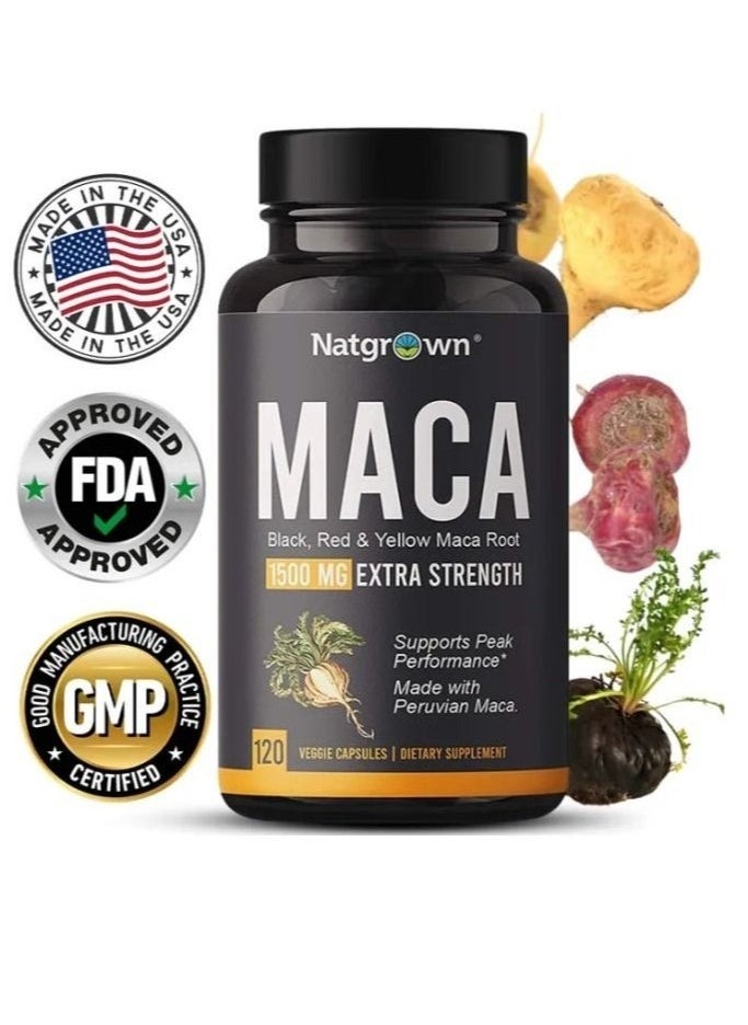 Natgrown Maca Root 1200mg Extra Strength – Premium Men’s Health Supplement | Supports Energy, Stamina & Vitality – 120 Capsules  - Image 3