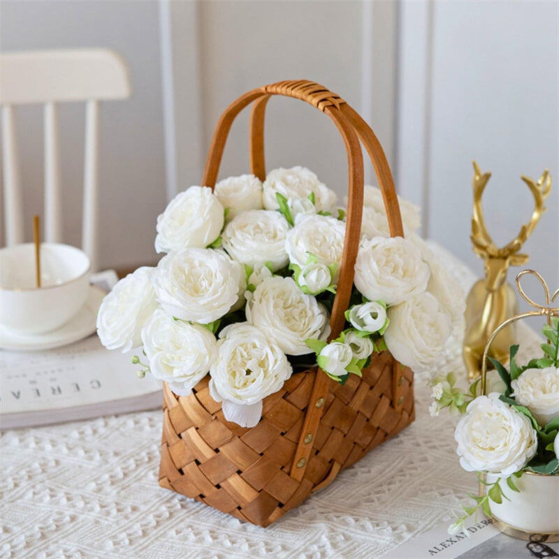 ASTRYAS 8 Packs Peonies Artificial Flowers, White Artificial Peonies, Silk Peonies Flowers Fake Peonies Artificial Flowers Peonies Bouquet for Centerpiece Table Wedding Party Home Decor - Image 4