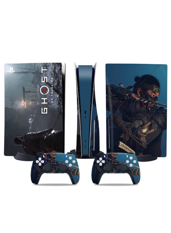 PS5 CD-ROM Game Machine Full Body Sticker Ghost Of Tsushima Handle Film-Color:TN-DiskPS5-4633 - Image 1
