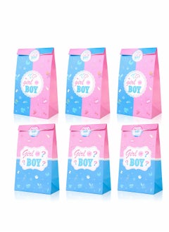 KASTWAVE Party Favor Bags, Gender Reveal Themed Gifts Bag, Decorations Goody Treat with Pink and Blue Stickers for Boy or Girl Baby Shower Favors Supplies SET of 20  - Image 1