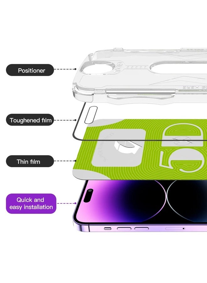 MIQIA Miqia High Definition High-quality Tempered Glass Protective Film For IPhone 15 Pro Max, Fully Covered Quick Fix Box 9H HD View Auto-Dust Removal Screen Protector  - Image 2