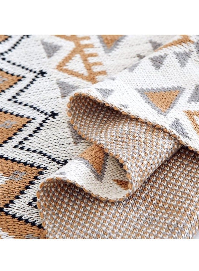 Beauenty Boho Throw Blanket, Home Decor Stripe Woven Blanket with Tassels, Super Soft Cozy Lightweight Warm for Chair Bed Couch Decorative, Knit Throw Blankets for Bed Couch Sofa Office (127x152cm, Beige)  - Image 2