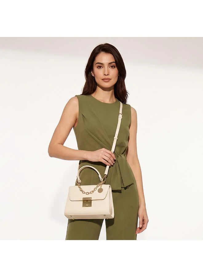 Sasha Sasha Textured Crossbody Bag with Chain Accent Strap