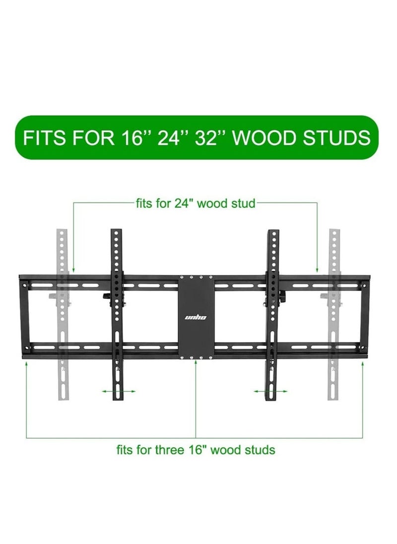 32-85" TV Wall Mount Bracket: Tilt Ultra Slim Fixed TV Mount for LED LCD OLED Plasma TVs with Spirit Level Super Strong 132 lbs Weight Capacity VESA up to 800 x 400 - Image 4