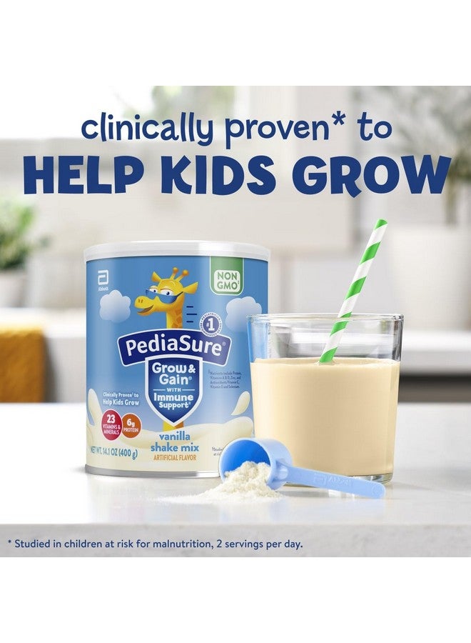 PediaSure Grow & Gain With Immune Support Shake Mix Powder, Kids Protein Shake, Vanilla, 14.1 oz Can, Pack of 6-48 Servings - Image 2