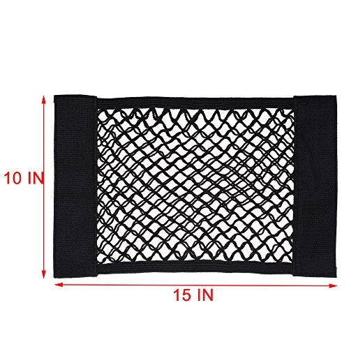 Cosmos Universal Mesh Cargo Net Wall Sticker Organizer Pouch Bag Storage Mesh Net for Car Trunk, Pack of 2 with Tape Stickers - Image 2