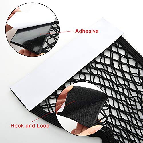 Cosmos Universal Mesh Cargo Net Wall Sticker Organizer Pouch Bag Storage Mesh Net for Car Trunk, Pack of 2 with Tape Stickers - Image 4